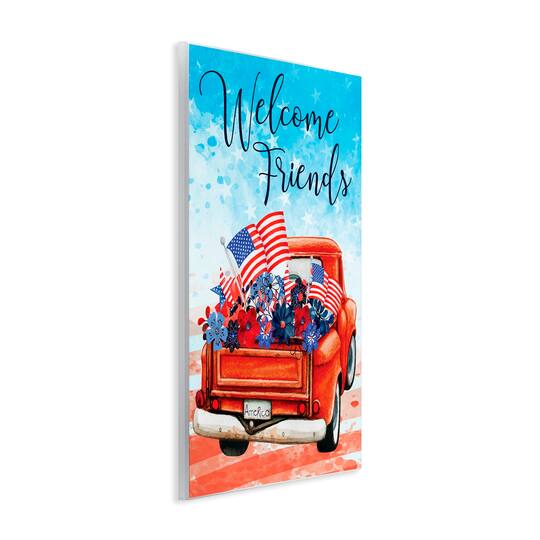 Stupell Industries Welcome Friends Americana Pickup Truck Wall Plaque Art